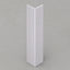 White washed travertine corner trim by NU Wall, showcasing smooth, polished surface and clean edge for wall finishing.