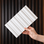 NU Wall Elegance Reeded Paintable Wall Panel Sample showing textured, reeded design suitable for wall decoration and customization.