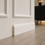 NU Wall Legacy Skirting Board in white, 240cm long, 12cm wide, 1.5cm deep, with smooth finish and decorative edge profile.