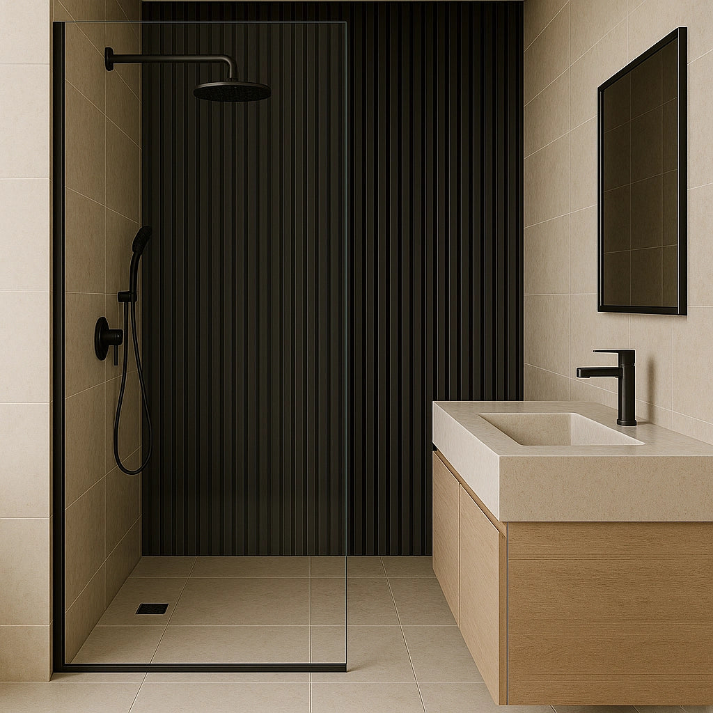 Residence Brushed Black Waterproof Wall Panel