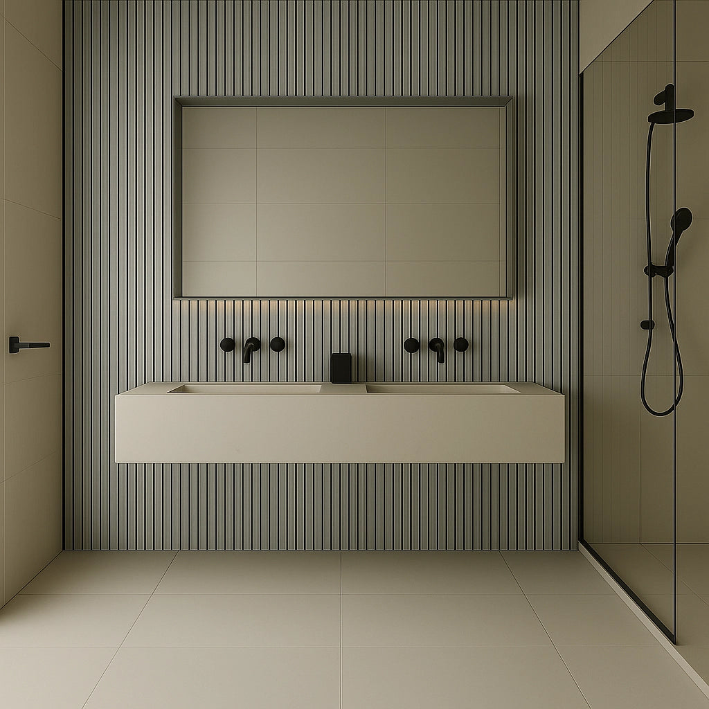 Residence Grey Oak and Black Waterproof Wall Panel