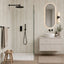 NU Wall Serenity Alabaster Travertine SPC waterproof shower panel with sleek, natural stone appearance for modern bathroom decor.