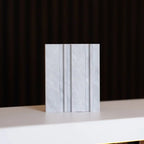 NU Wall Dubai Cloudy Grey slatted wall panels, pack of 4, showcasing modern textured grey wall decor with sleek slatted design.