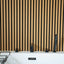 NU Wall Residence Light Oak and black slatted wall panels pack of 4, showcasing modern wood and black design for interior decor.