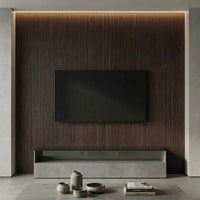 NU Wall Palm dark oak and black waterproof wall panels, pack of 4, showing textured wood grain finish for interior wall decoration.
