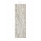 NU Wall Serenity Alabaster Travertine SPC waterproof shower panel with textured stone finish and sleek modern design.
