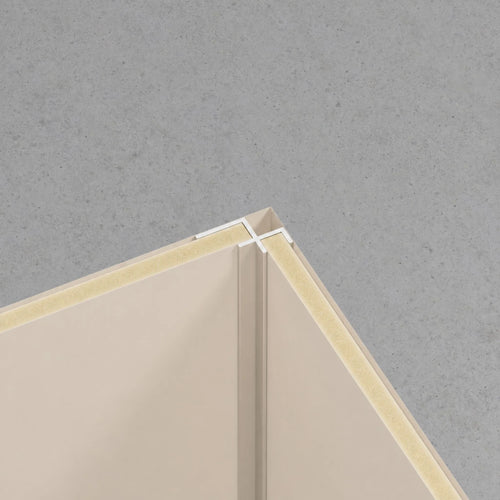 NU Wall Internal Corner Trim Parchment Pearl WPC joint trim showing smooth finish and seamless corner for wall installation.