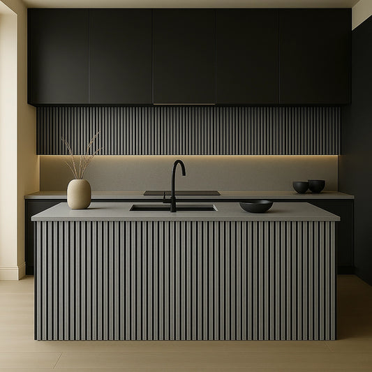 Residence Grey Oak and Black Waterproof Wall Panel