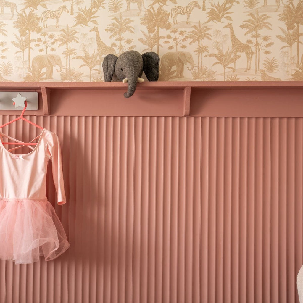 Set of four NU Wall Elegance Fluted Paintable Wall Panels showcasing textured, decorative wall paneling for stylish interior design.