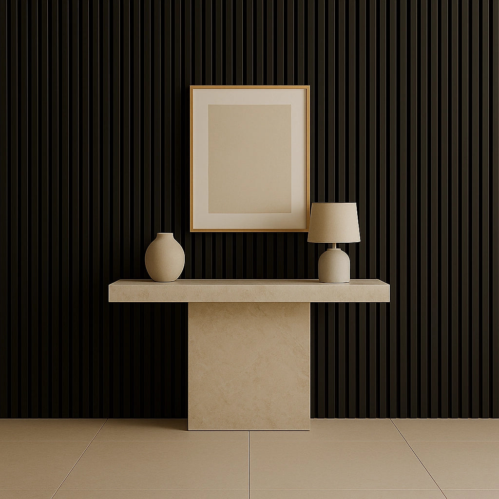 Residence Brushed Black Slatted Wall Panels | Pack of 4 Secondary image