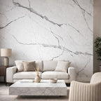 Carrara White Marble Effect Self Adhesive Wall Panel - NUWALL UK