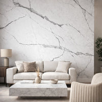 Carrara White Marble Effect Self Adhesive Wall Panel - NUWALL UK