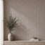 Oatmeal linen textured fluted wall panel from NU Wall, showcasing a soft, neutral-toned design ideal for modern interior decor.