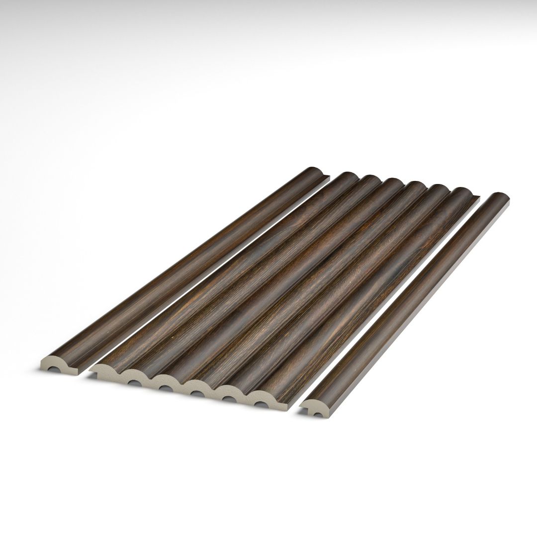 Arc Reeded Warm Oak End Cap (Groove) Secondary image