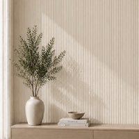NU Wall Luxe Parchment Pearl Reeded Panel wall panel with elegant textured surface and reeded design, ideal for sophisticated interior decor