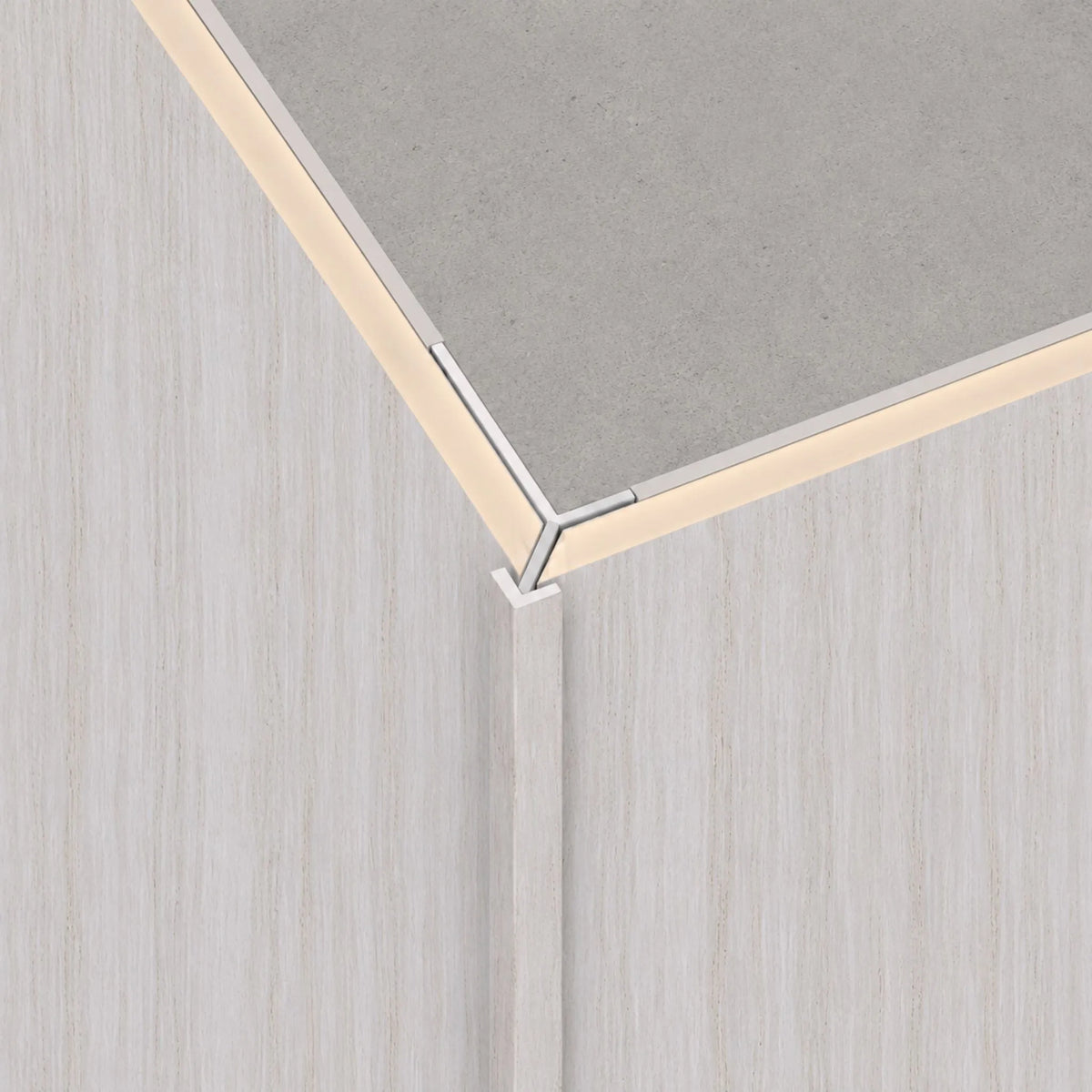 White washed travertine exterior corner trim from NU Wall WPC joint trims collection, designed for durable wall finishing.