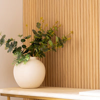 NU Wall Arc Reeded Light Oak Wall Panels pack of 4, showcasing textured wood grain and modern wall panel design.