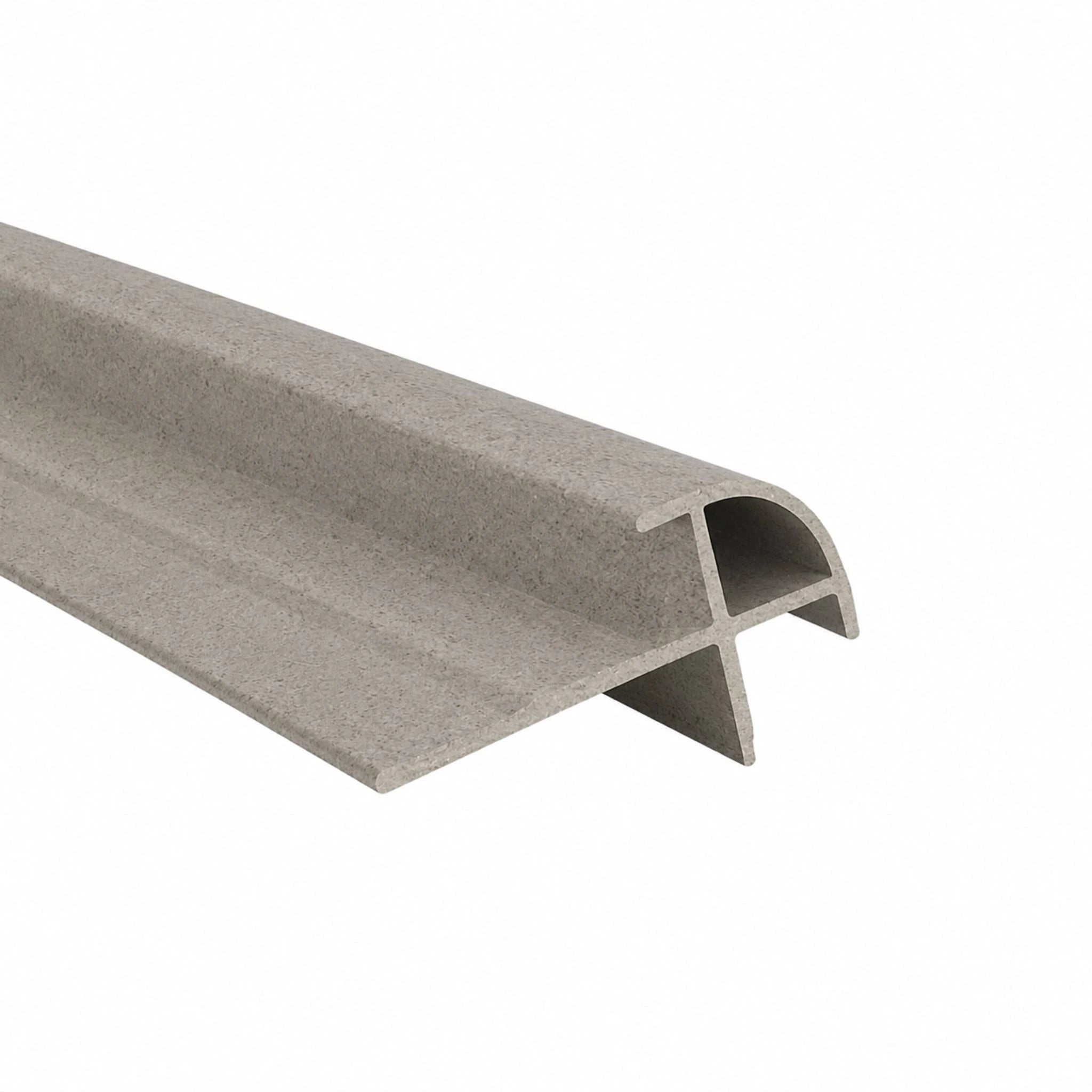NU Wall Serenity Smoked Basalt SPC joint trim for external corners, showcasing sleek black basalt finish and precise construction.
