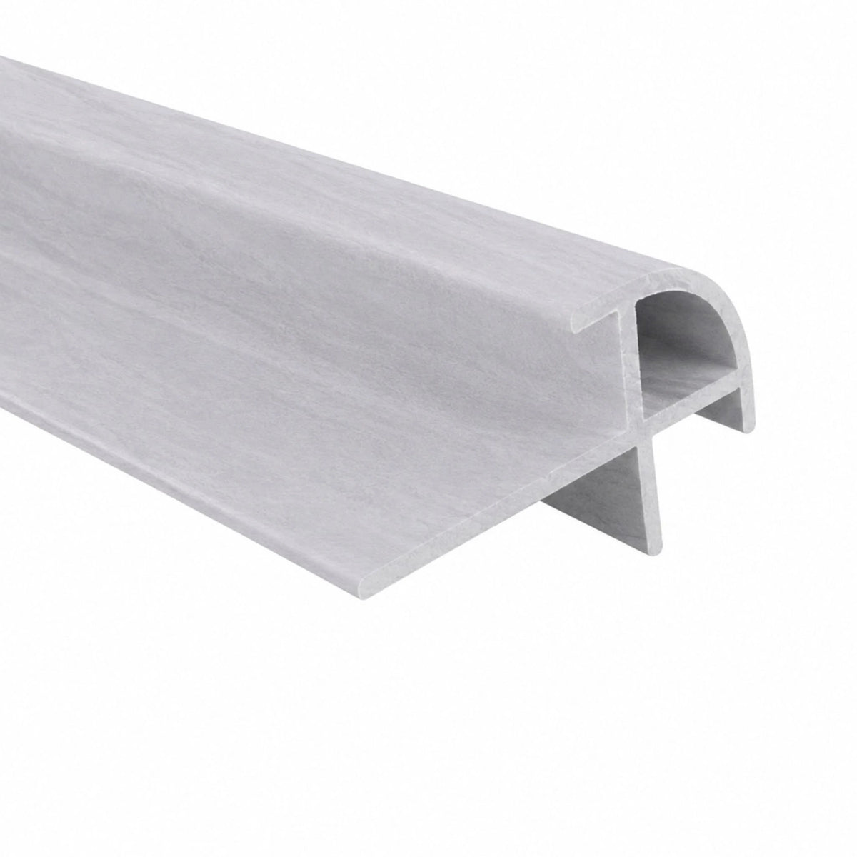 NU Wall Serenity Silver Basalt SPC Joint Trim for external corners, showing sleek silver finish and precise corner detailing.