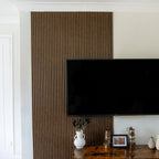 NU Wall Arc Reeded Warm Oak Wall Panels pack of 4 showing textured wood grain and curved reed design for interior wall decor.