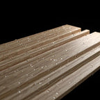 Waterproof polystyrene beige natural oak thin slatted wall panelling