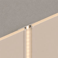 NU Wall LED Joint Trim in Parchment Pearl, WPC joint trim with LED lighting, showcasing a sleek, modern design for wall finishing.