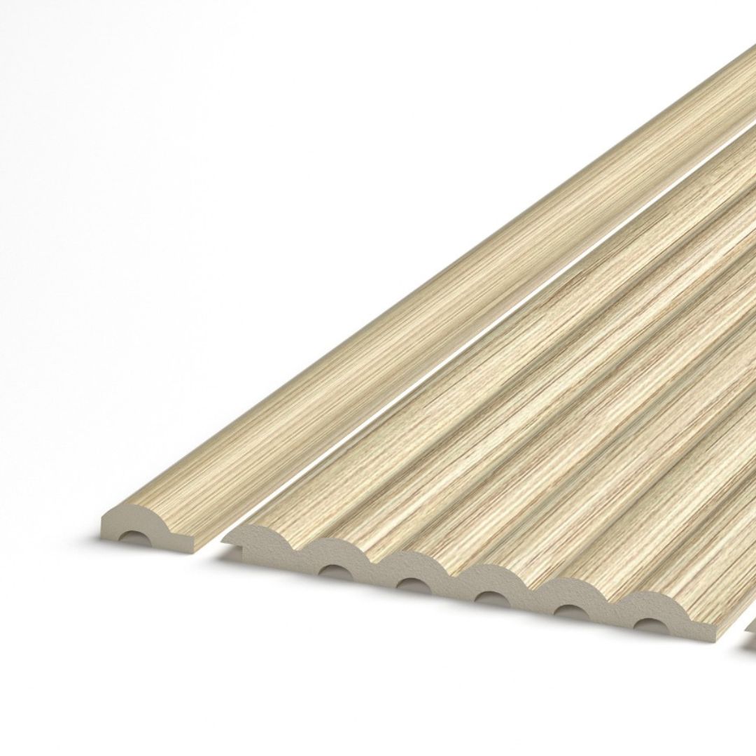 Arc Reeded Light Oak End Cap (Tongue) - NUWALL UK Main image