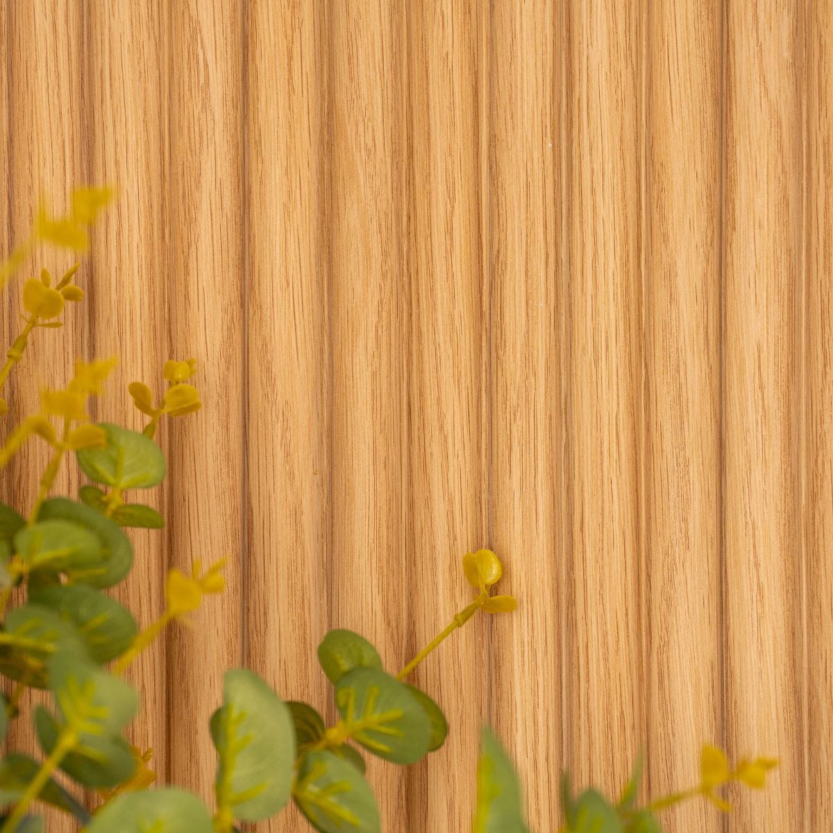 NU Wall Arc Reeded Light Oak Wall Panels, pack of 4, showing textured wood grain and reeded design for interior wall decor.
