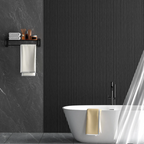 Waterproof polystyrene light brushed black thin slatted wall panelling