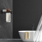 Waterproof polystyrene light brushed black thin slatted wall panelling