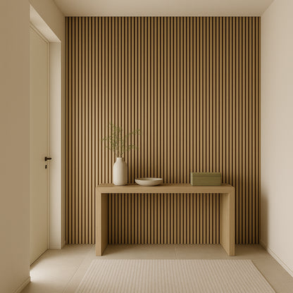 Residence Light Oak and Black Waterproof Wall Panel