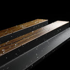 Waterproof polystyrene medium oak and black slat wall panelling