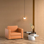 Waterproof polystyrene beige natural oak thin slatted wall panelling