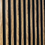 Residence – Medium Oak & Black Waterproof Wall Panel • Pack of 4 - NUWALL UK