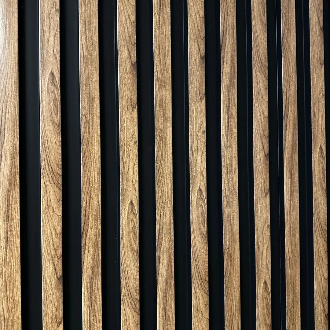 Residence – Medium Oak & Black Waterproof Wall Panel • Pack of 4 - NUWALL UK