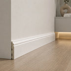NU Wall Legacy Skirting Board, 240cm long, 10cm wide, 1.5cm deep, with smooth finish for interior wall decoration.