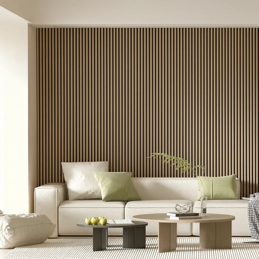 Residence Light Oak and Black Waterproof Wall Panel