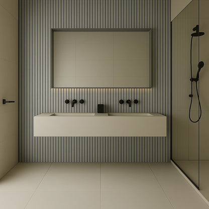 Residence Grey Oak and Black Waterproof Wall Panel