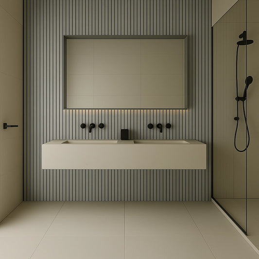 Residence Grey Oak and Black Waterproof Wall Panel