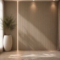 NU Wall Luxe Mink Oak large slatted panel wall decor with natural wood texture and modern design for stylish interior accents.