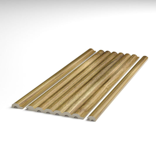 Arc Reeded Medium Oak End Cap (Groove)