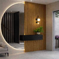 Arc Reeded – Medium Oak Waterproof Wall Panel • Pack of 4 - NUWALL UK