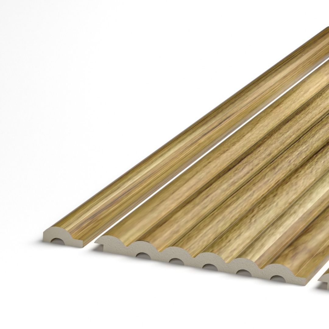 Arc Reeded Medium Oak End Cap (Tongue) - NUWALL UK Main image