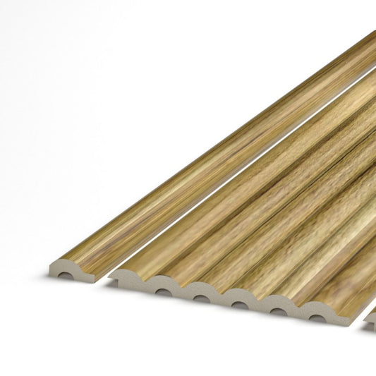 Arc Reeded Medium Oak End Cap (Tongue)