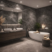 Grigio Grey Marble Effect Self Adhesive Wall Panel - NUWALL UK