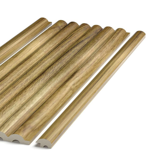 Residence Medium Oak and Black End Cap (Groove) - NUWALL UK