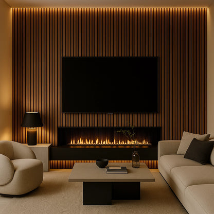 Residence Medium Oak and Black Waterproof Wall Panel
