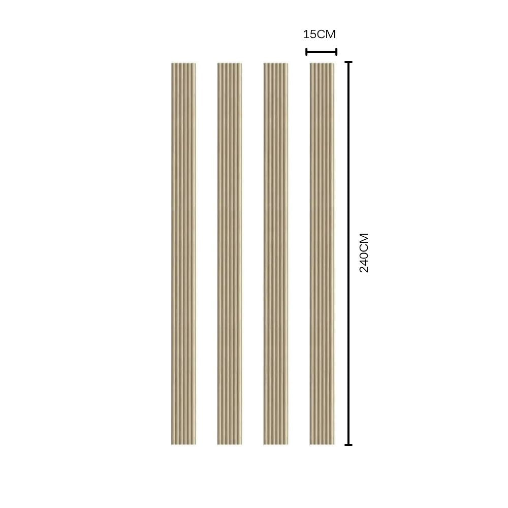 Light oak reeded wall panel by NU Wall featuring a smooth, curved design perfect for modern interior wall decor.
