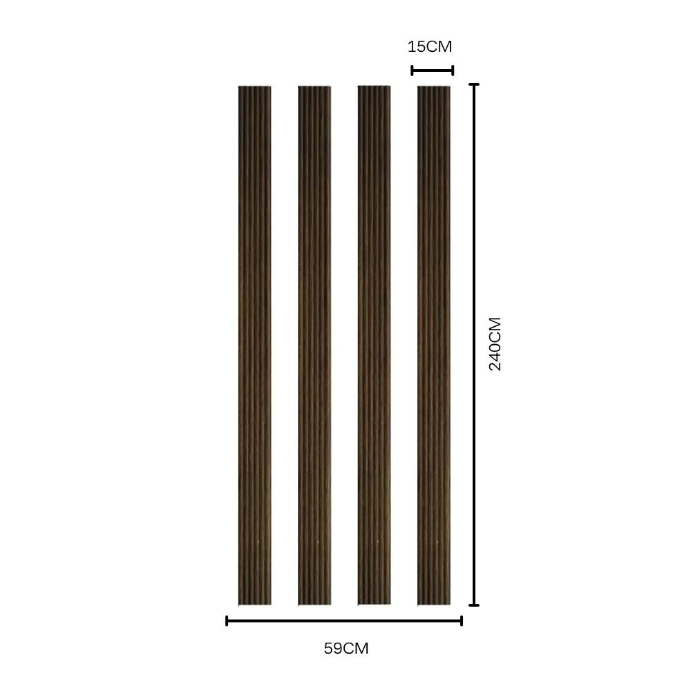 NU Wall Arc Reeded Warm Oak wall panel showing a curved reeded wood design in warm oak finish