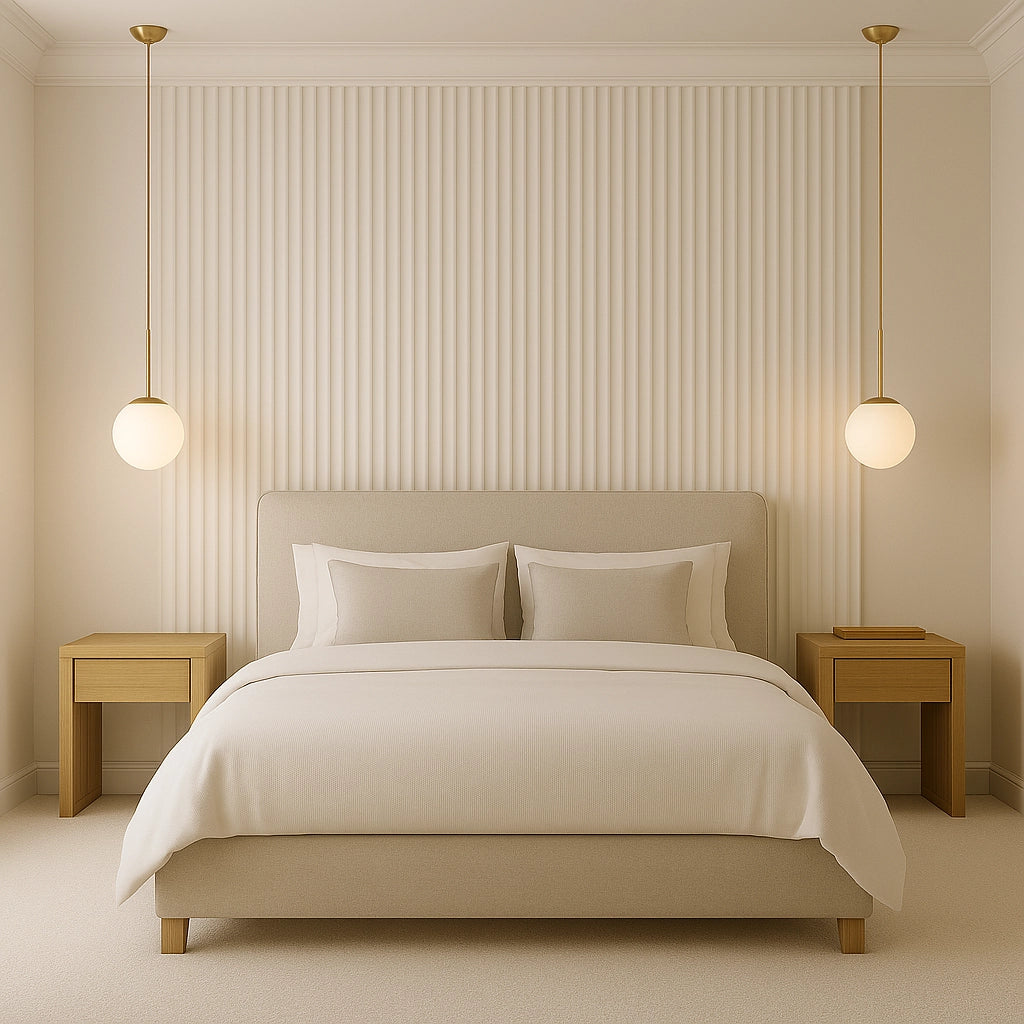 Waterproof polystyrene paintable fluted wall panelling